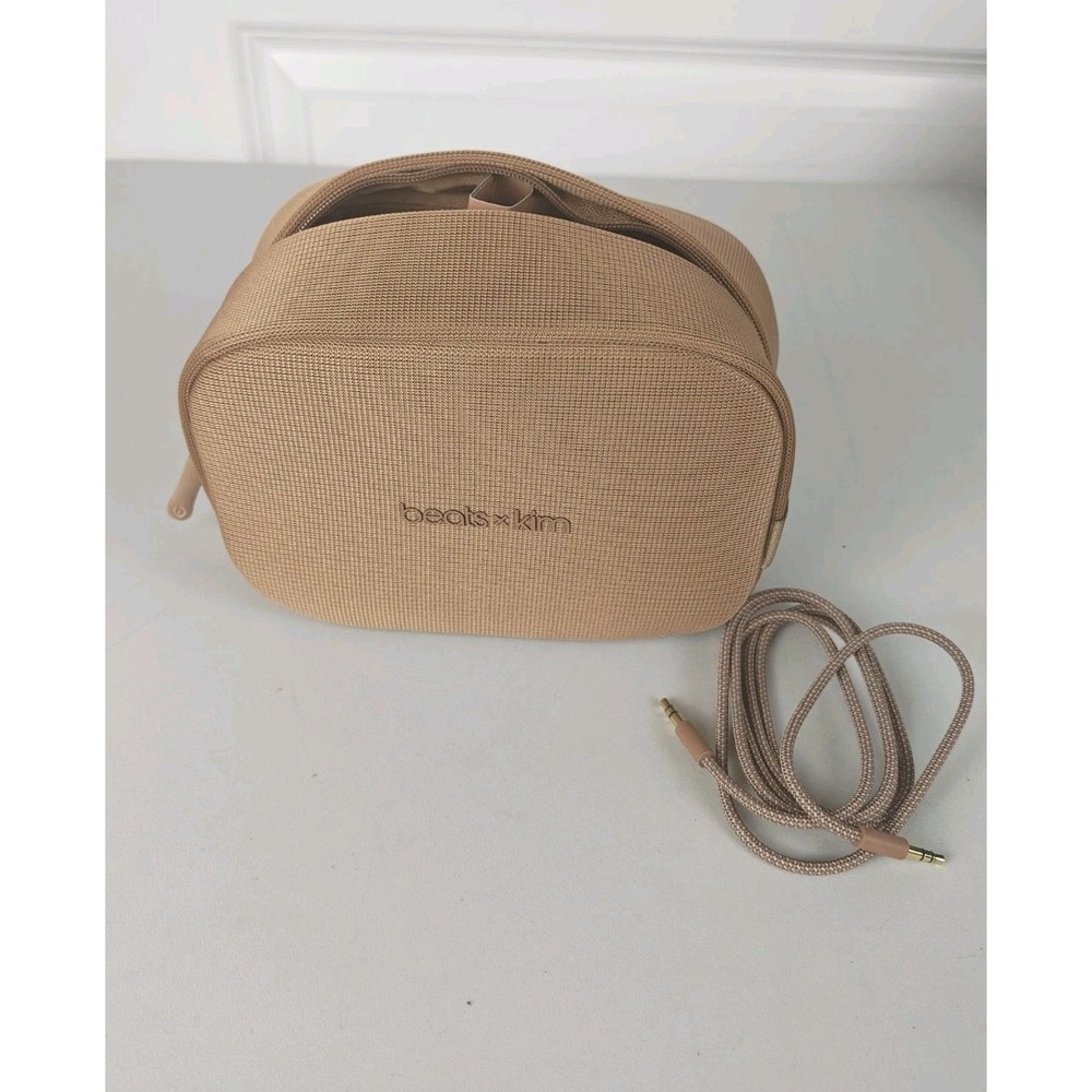 Beats x Kim Kardashian Studio Pro Headphone Carrying Case Dune Tan With Cable